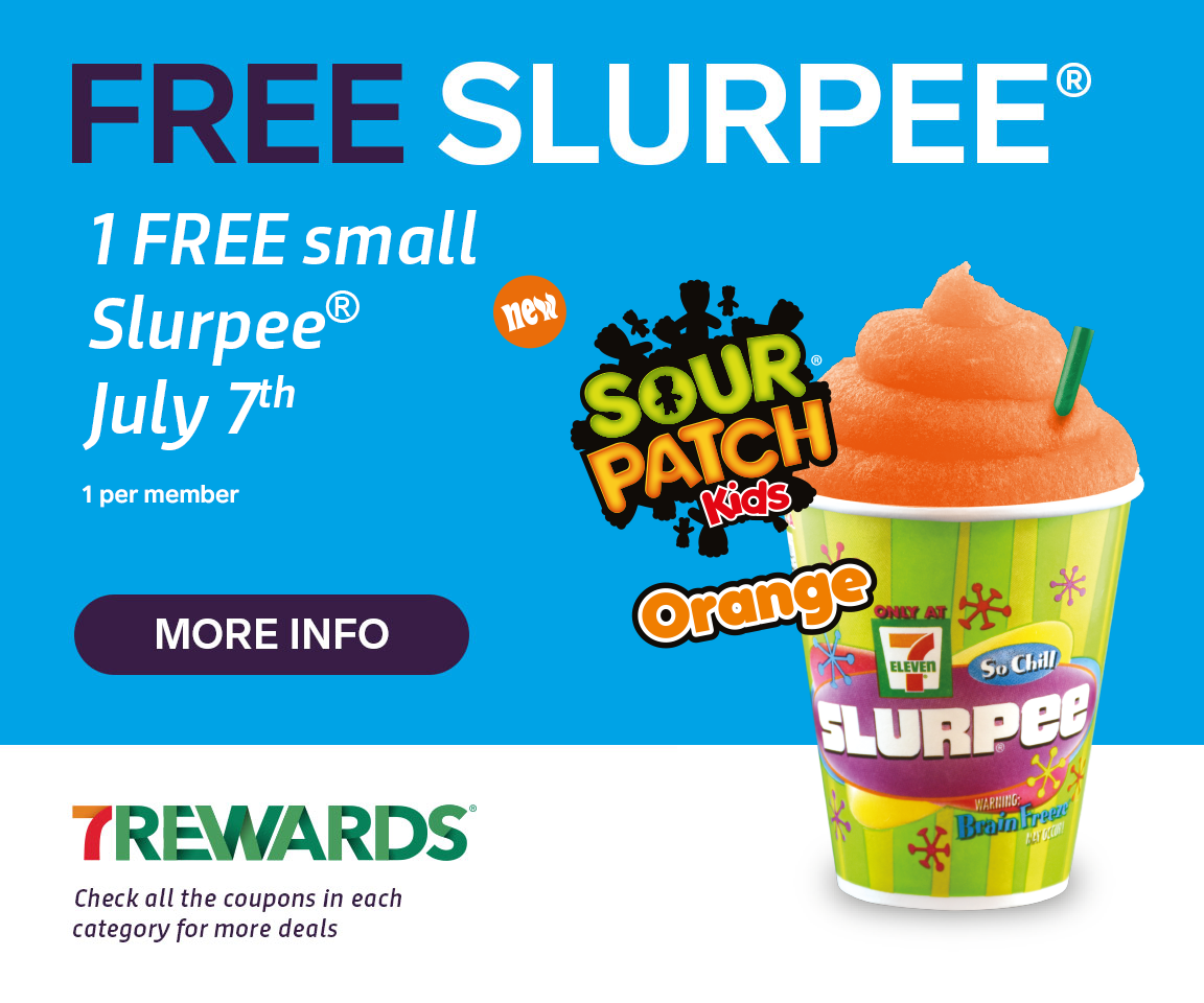 Free 7-Eleven small Slurpee drink on 7/11